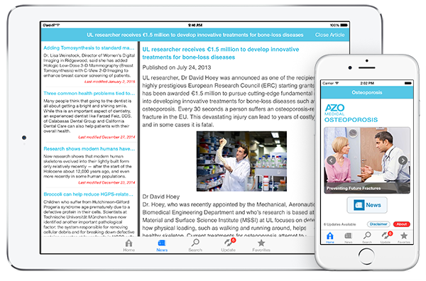 Osteoporosis by AZoMedical App screenshots